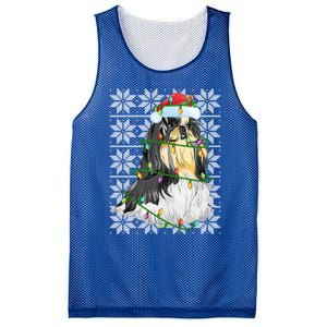 Shih Tzu Dog Christmas Lights Santa Hat Dog Ugly Xmas Cool Gift Mesh Reversible Basketball Jersey Tank