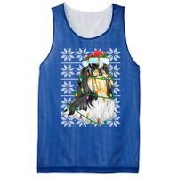 Shih Tzu Dog Christmas Lights Santa Hat Dog Ugly Xmas Cool Gift Mesh Reversible Basketball Jersey Tank