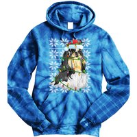 Shih Tzu Dog Christmas Lights Santa Hat Dog Ugly Xmas Cool Gift Tie Dye Hoodie