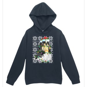 Shih Tzu Dog Christmas Lights Santa Hat Dog Ugly Xmas Cool Gift Urban Pullover Hoodie