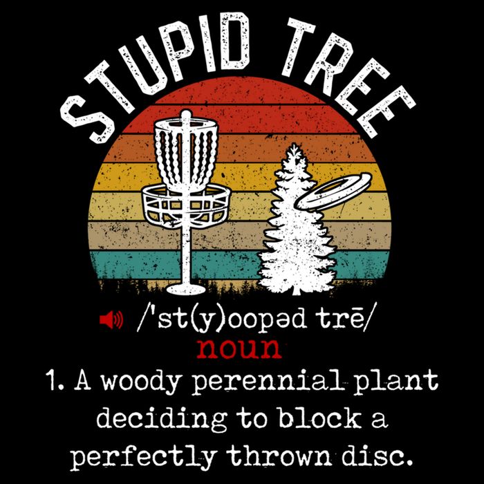 Stupid Tree Disc Golf Retro Frisbee Gift Cooling Performance Crew T-Shirt