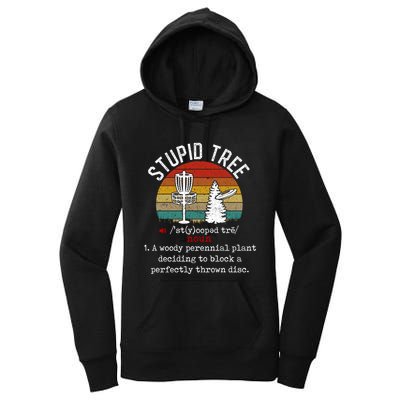 Stupid Tree Disc Golf Retro Frisbee Gift Women's Pullover Hoodie