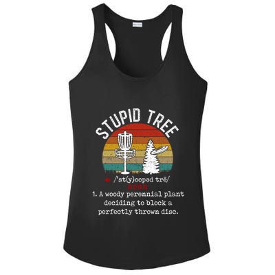 Stupid Tree Disc Golf Retro Frisbee Gift Ladies PosiCharge Competitor Racerback Tank
