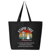 Stupid Tree Disc Golf Retro Frisbee Gift 25L Jumbo Tote
