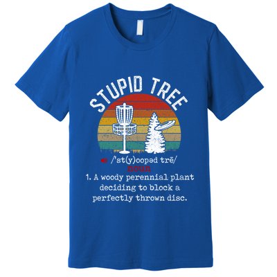Stupid Tree Disc Golf Retro Frisbee Gift Premium T-Shirt