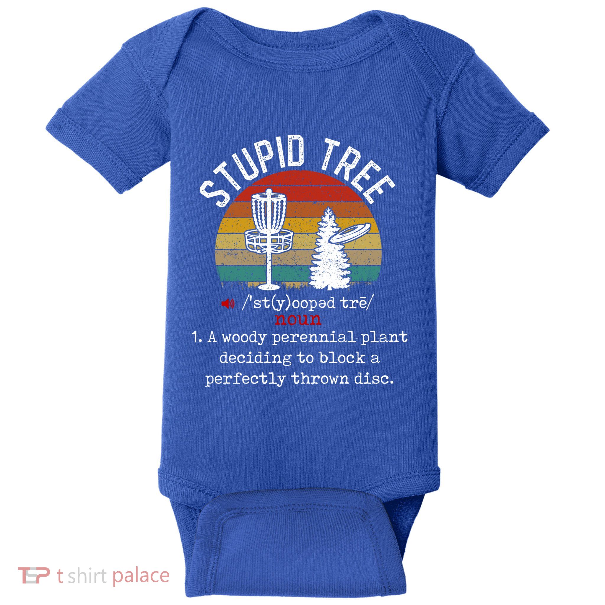 Stupid Tree Disc Golf Retro Frisbee Gift Baby Bodysuit