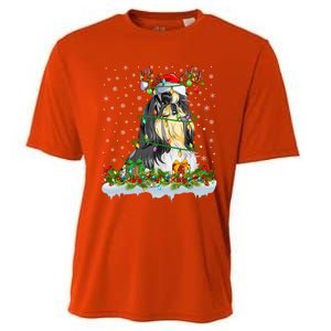 Shih Tzu Dog Lover Xmas Lighting Santa Shih Tzu Christmas Gift Cooling Performance Crew T-Shirt