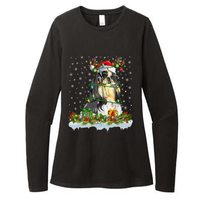 Shih Tzu Dog Lover Xmas Lighting Santa Shih Tzu Christmas Gift Womens CVC Long Sleeve Shirt