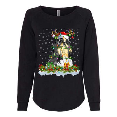 Shih Tzu Dog Lover Xmas Lighting Santa Shih Tzu Christmas Gift Womens California Wash Sweatshirt