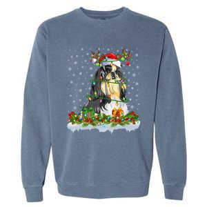 Shih Tzu Dog Lover Xmas Lighting Santa Shih Tzu Christmas Gift Garment-Dyed Sweatshirt