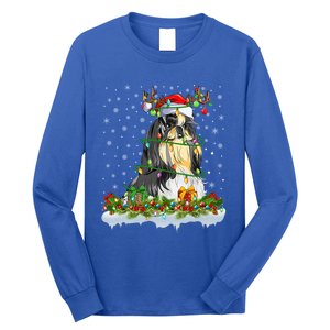 Shih Tzu Dog Lover Xmas Lighting Santa Shih Tzu Christmas Gift Long Sleeve Shirt