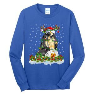 Shih Tzu Dog Lover Xmas Lighting Santa Shih Tzu Christmas Gift Tall Long Sleeve T-Shirt