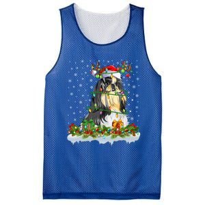 Shih Tzu Dog Lover Xmas Lighting Santa Shih Tzu Christmas Gift Mesh Reversible Basketball Jersey Tank