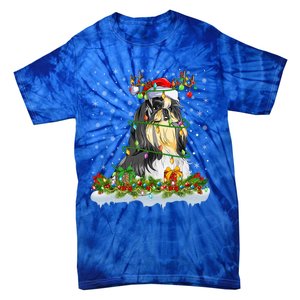 Shih Tzu Dog Lover Xmas Lighting Santa Shih Tzu Christmas Gift Tie-Dye T-Shirt