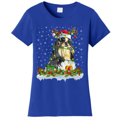 Shih Tzu Dog Lover Xmas Lighting Santa Shih Tzu Christmas Gift Women's T-Shirt