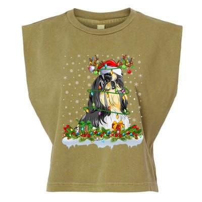 Shih Tzu Dog Lover Xmas Lighting Santa Shih Tzu Christmas Gift Garment-Dyed Women's Muscle Tee