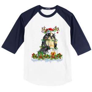 Shih Tzu Dog Lover Xmas Lighting Santa Shih Tzu Christmas Gift Baseball Sleeve Shirt