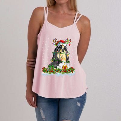 Shih Tzu Dog Lover Xmas Lighting Santa Shih Tzu Christmas Gift Women's Strappy Tank