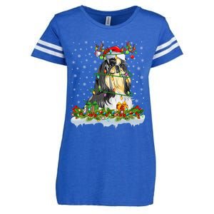 Shih Tzu Dog Lover Xmas Lighting Santa Shih Tzu Christmas Gift Enza Ladies Jersey Football T-Shirt