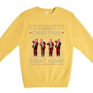 Santa Trump Dance Make Christmas Great Again Ugly Sweater Premium Crewneck Sweatshirt