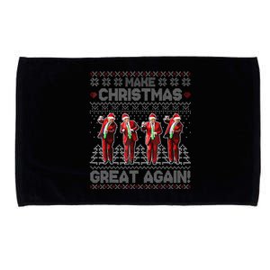 Santa Trump Dance Make Christmas Great Again Ugly Sweater Microfiber Hand Towel