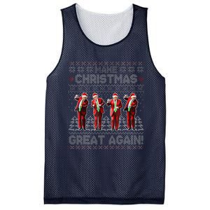 Santa Trump Dance Make Christmas Great Again Ugly Sweater Mesh Reversible Basketball Jersey Tank