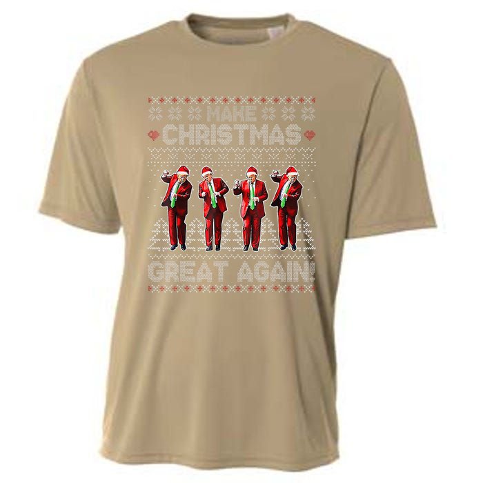 Santa Trump Dance Make Christmas Great Again Ugly Sweater Cooling Performance Crew T-Shirt