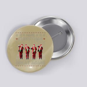 Santa Trump Dance Make Christmas Great Again Ugly Sweater Button