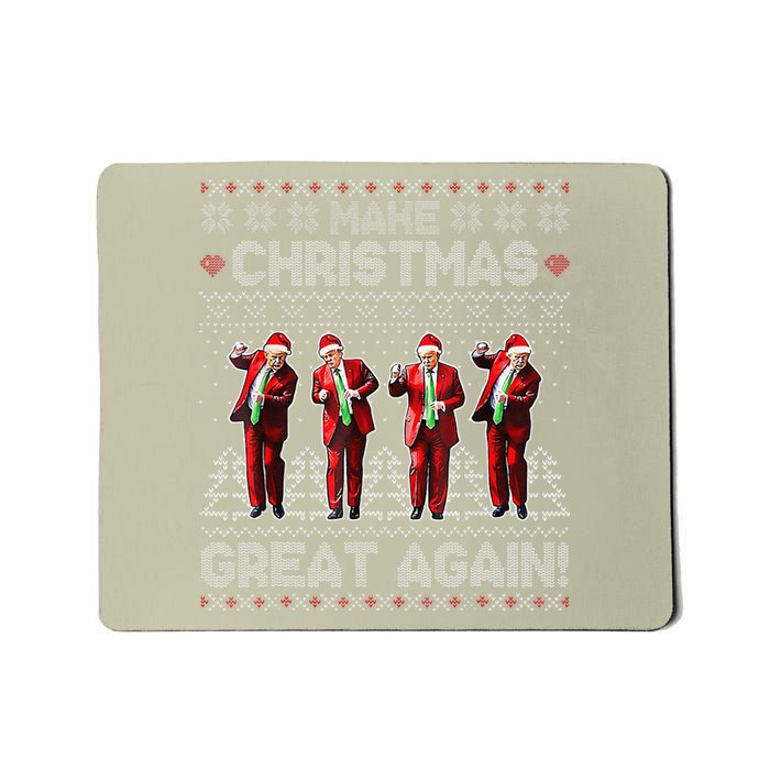 Santa Trump Dance Make Christmas Great Again Ugly Sweater Mousepad