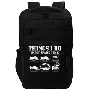 Snowmobile Things Do In My Spare Time Funny Snowmobiling Impact Tech Backpack