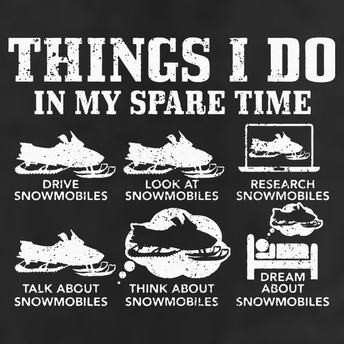 Snowmobile Things Do In My Spare Time Funny Snowmobiling Knit Cap Winter Beanie