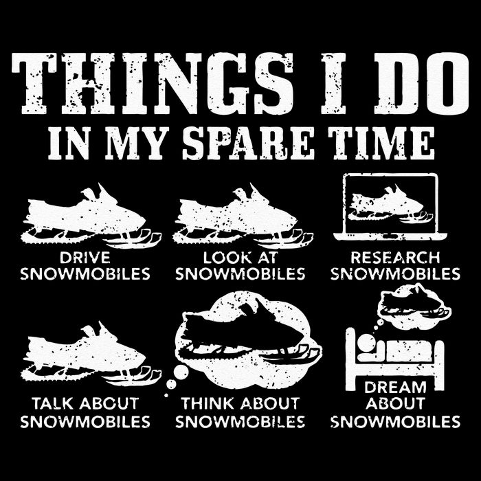 Snowmobile Things Do In My Spare Time Funny Snowmobiling Drawstring Bag