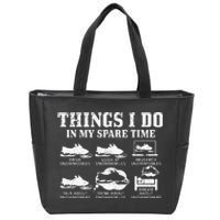 Snowmobile Things Do In My Spare Time Funny Snowmobiling Zip Tote Bag