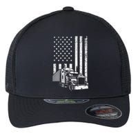 Semi Truck Driver US Flag Trucking Flexfit Unipanel Trucker Cap