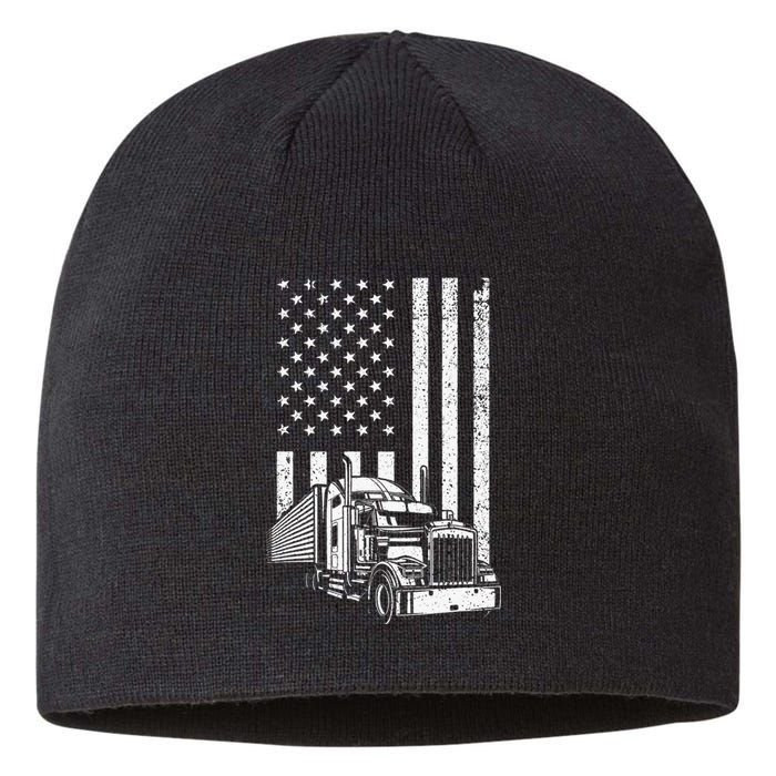 Semi Truck Driver US Flag Trucking Sustainable Beanie