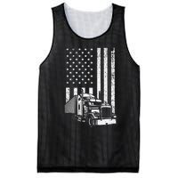 Semi Truck Driver US Flag Trucking Mesh Reversible Basketball Jersey Tank