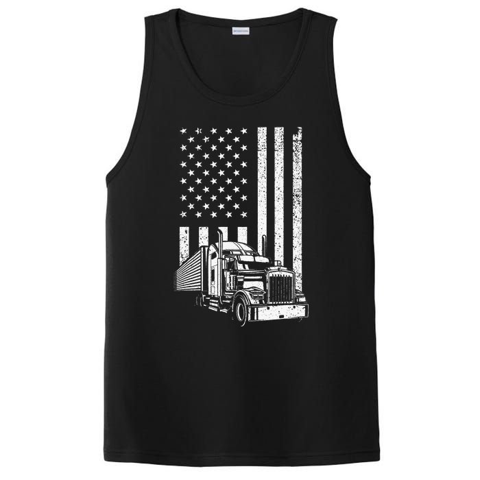 Semi Truck Driver US Flag Trucking PosiCharge Competitor Tank