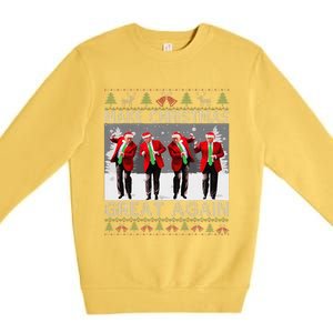 Santa Trump Dance Make Christmas Great Again Ugly Sweater Premium Crewneck Sweatshirt