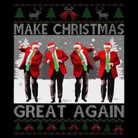 Santa Trump Dance Make Christmas Great Again Ugly Sweater 16 in Basic Backpack
