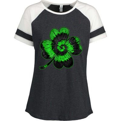 Shamrock Tie Dye St Patrick's Day Irish Gift Enza Ladies Jersey Colorblock Tee