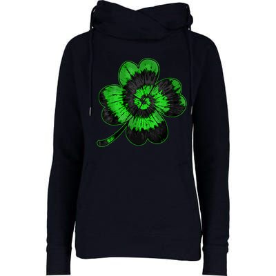 Shamrock Tie Dye St Patrick's Day Irish Gift Womens Funnel Neck Pullover Hood