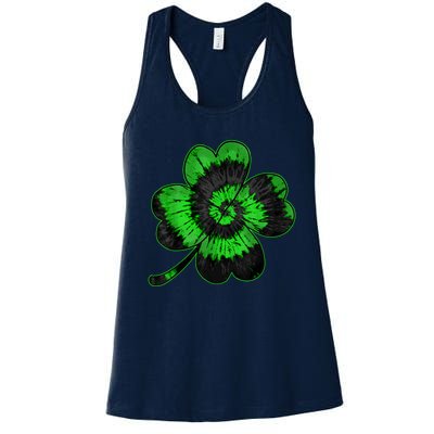 Shamrock Tie Dye St Patrick's Day Irish Gift Women's Racerback Tank