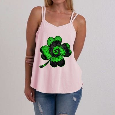 Shamrock Tie Dye St Patrick's Day Irish Gift Women's Strappy Tank