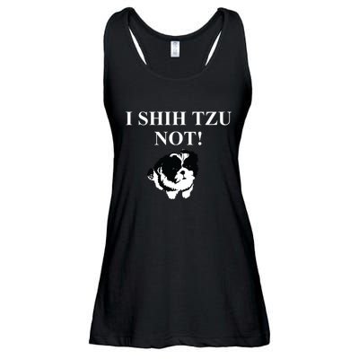 Shih Tzu Dog Owner Funny Gift I SHIH TZU NOT Ladies Essential Flowy Tank