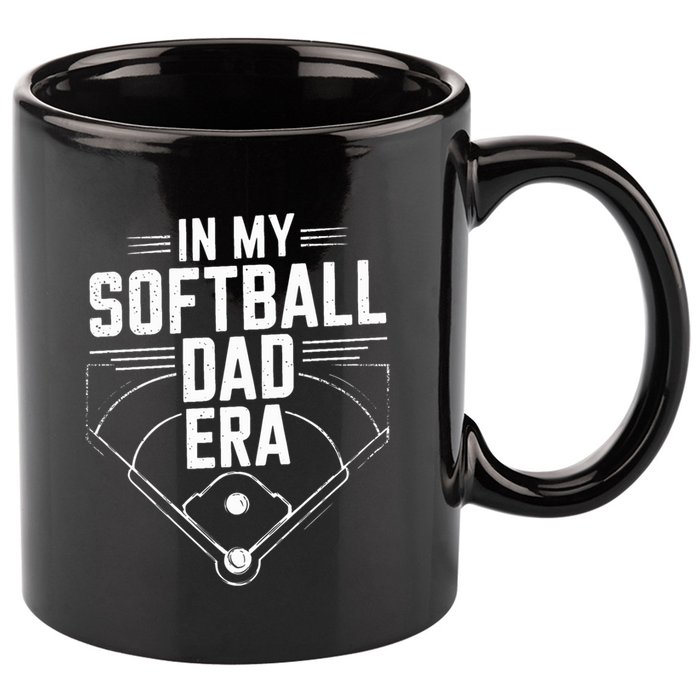 Softball Team Dad In My Softball Dad Era Softball Dad Pride Meaningful Gift 11oz C Handle Ceramic Mug