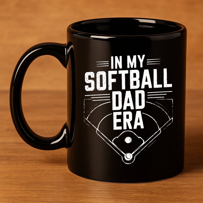 Softball Team Dad In My Softball Dad Era Softball Dad Pride Meaningful Gift 11oz C Handle Ceramic Mug
