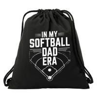 Softball Team Dad In My Softball Dad Era Softball Dad Pride Meaningful Gift Drawstring Bag