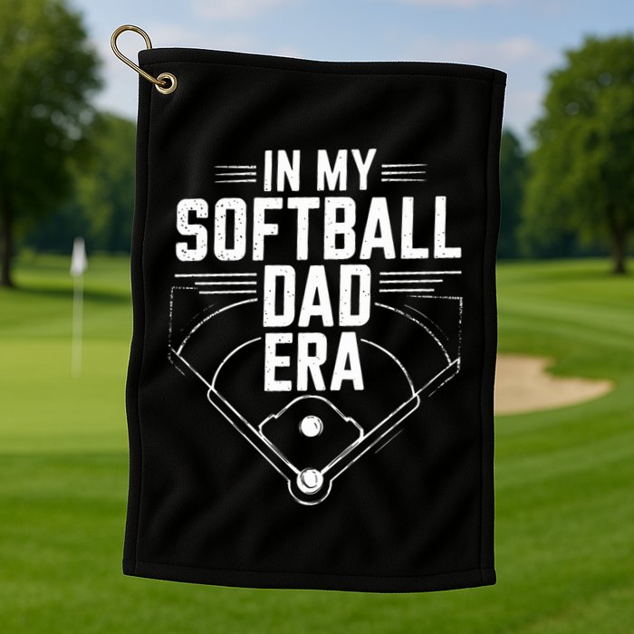 Softball Team Dad In My Softball Dad Era Softball Dad Pride Meaningful Gift Golf Towel