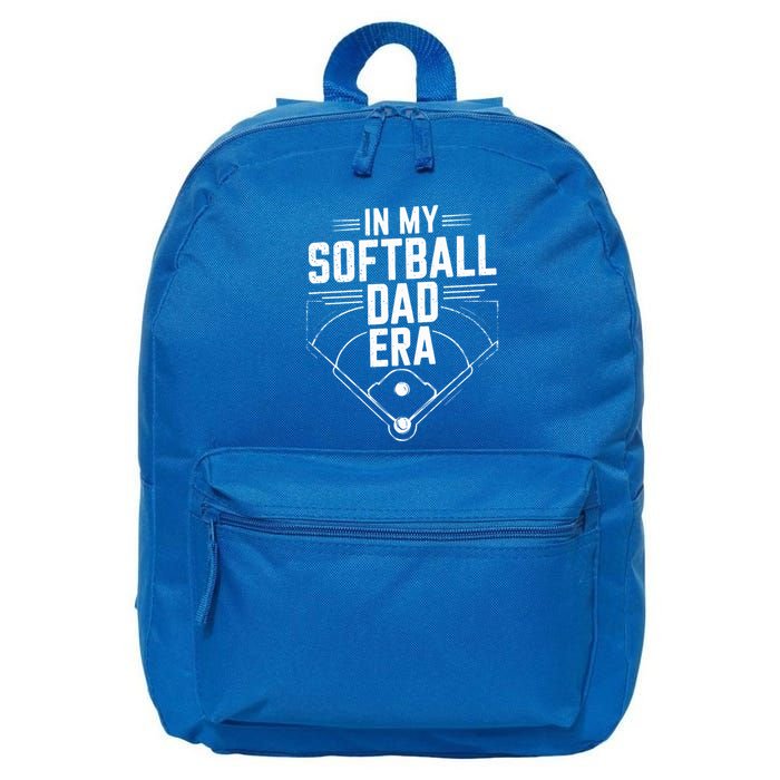 Softball Team Dad In My Softball Dad Era Softball Dad Pride Meaningful Gift 16 in Basic Backpack