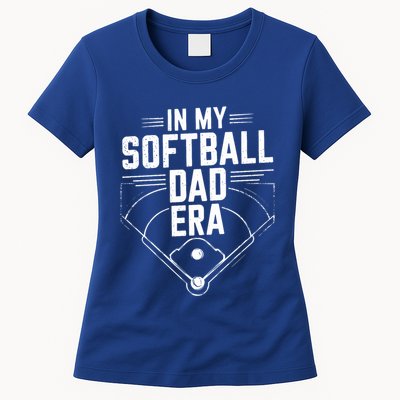 Softball Team Dad In My Softball Dad Era Softball Dad Pride Meaningful Gift Womens T-Shirt
